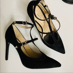 Zara Black Suede Heels